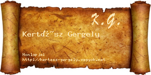 Kertész Gergely névjegykártya